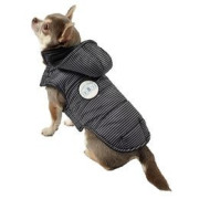 Manteau chaud rayé noir pour chien
