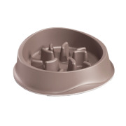 Gamelle antidérapante slow feeder taupe pour chien glouton