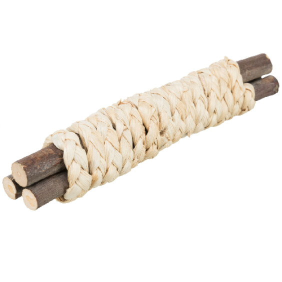 Jouet pour lapin nain et rongeurs en bois et paille 15 cm