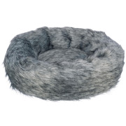 Coussin rond pour chien et chat Yelina, peluche poil long 55 cm