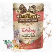 CARNILOVE Sachet fraîcheur pour chat sans céréales dinde et valériane