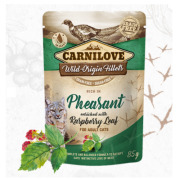 CARNILOVE Sachet fraîcheur chat sans céréales Faisan et Framboisier