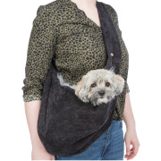 Sac de portage pour chien en fausse fourrure, transport ventral pour petit chien