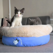 Panier pour chat extra doux Nid Tea Party bleu