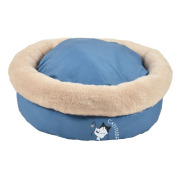 Panier pour chat extra doux Nid Tea Party bleu
