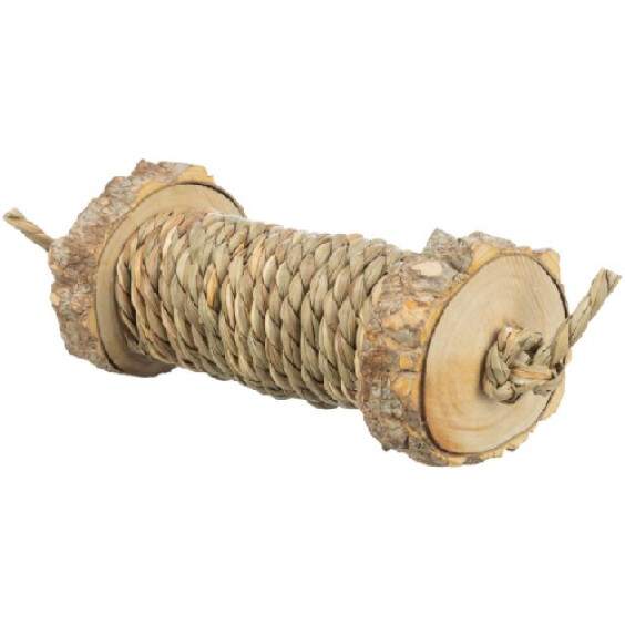 Jouet naturel pour lapin nain en algue et bois