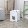 Meuble pour chat en carton avec tunnel