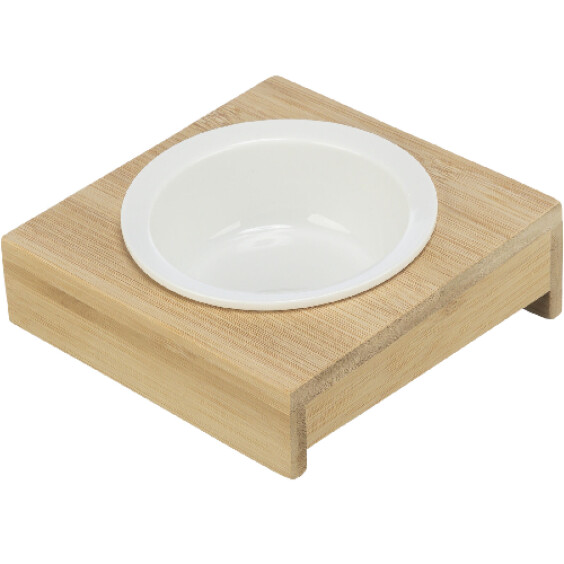 Gamelle chat bois, support bambou Design ø 12 cm