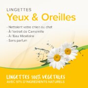 Lingettes Nettoyantes Yeux & Oreilles pour chien et chat