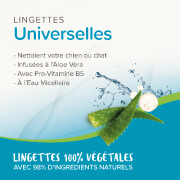 Lingettes Universal : 100 % végétales chien et chat
