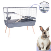 Cage pour lapin sur pied 100 cm, 2 étages