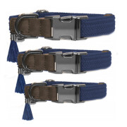 Collier original, tressé en corde : Médaille et Pampille Bleu KAYA