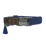 Milk & Pepper Collier tressé en corde Médaille et Pampille Bleu KAYA