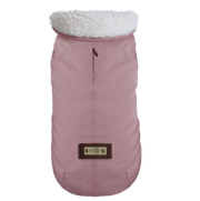 Manteau parka rose douillet pour chien en polaire fausse fourrure