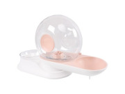 Fontaine à eau pour chat sans fil sans électricité croquettes Snail Rose