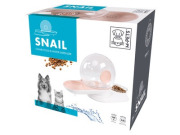 Fontaine à eau pour chat sans fil sans électricité croquettes Snail Rose