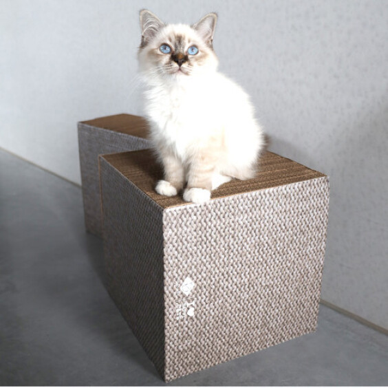 Griffoir en carton hauteur différente Freya I Love Happy Cats