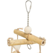 Jouet naturel en bambou pour oiseaux