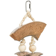Jouet naturel roche, noix de coco pour oiseaux