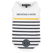 T-shirt pour Teckel Marinière bleu marine