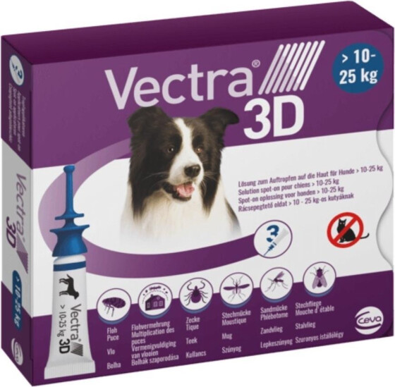 Pipettes anti puce vectra 3D chien de 10 à 25KG