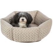 Panier confort pour petit chien, chien moyen et chiot sable 50 cm