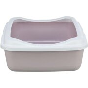 Bac de toilette pour chat Classic mauve et blanc