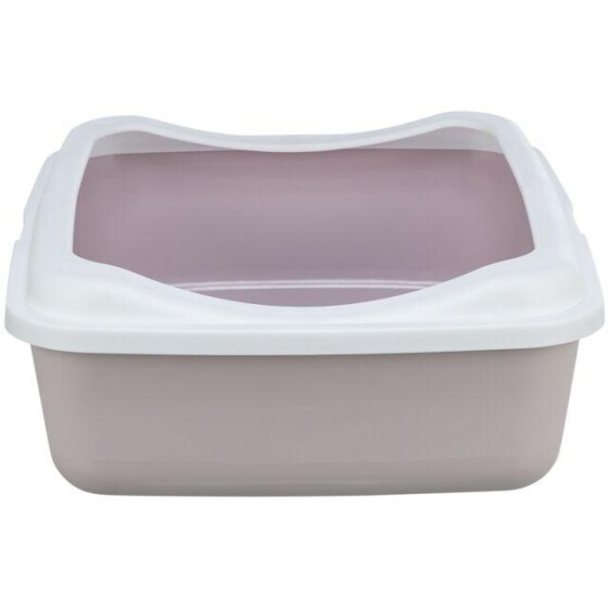 Bac de toilette pour chat Classic mauve et blanc