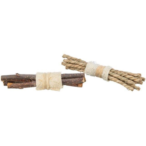 Jouet pour lapin nain naturel, algue, bois et luffa