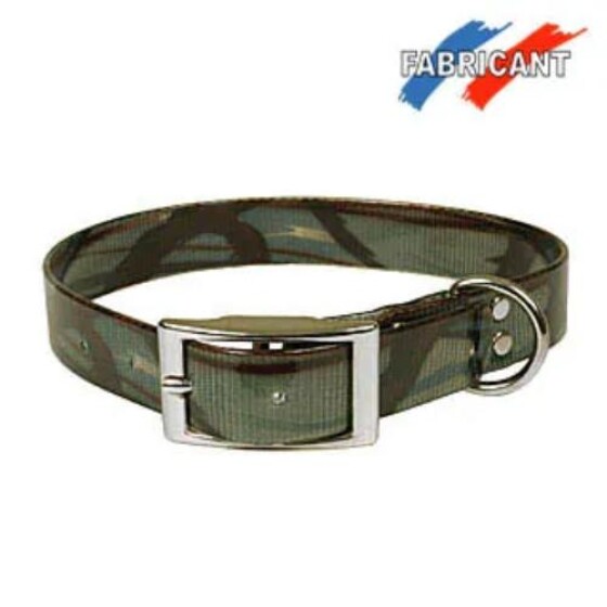 Collier biothane camouflage vert