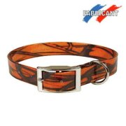 Collier biothane chien camouflage orange
