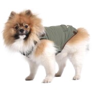 Manteau col fausse fourrure Finlande vert de gris