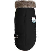 Manteau Finlande noir à col en fausse fourrure