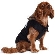 Manteau col fausse fourrure Finlande noir