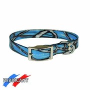 Collier pour chien en biothane camouflage bleu