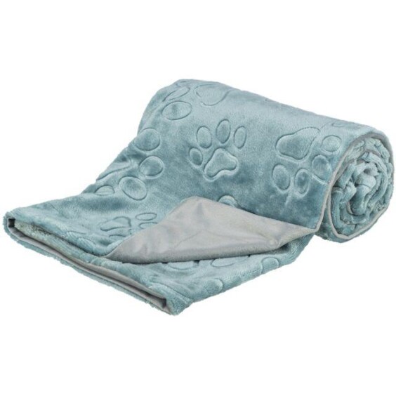 Couverture douce bleu/gris pour chien et chat - Confort et anti-allergique