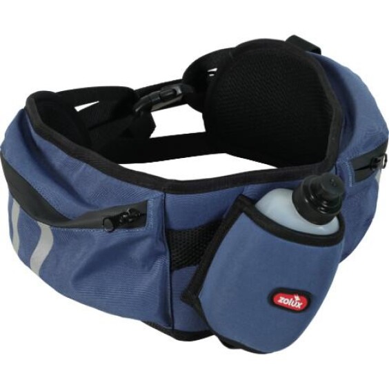 Ceinture sportive pour chien pratique confortable et multi-poches bleu
