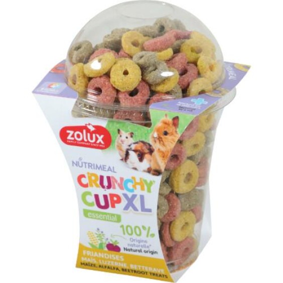 Crunchy Cup XL friandises naturelles pour rongeurs et lapins au maïs luzerne et betterave
