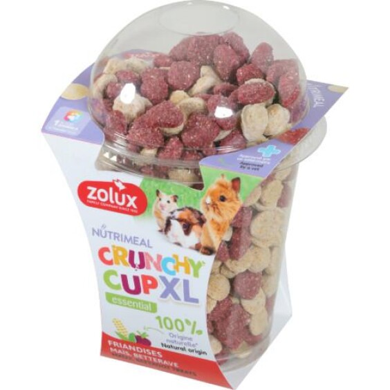 Crunchy Cup XL - Friandises naturelles pour rongeurs et lapins au maïs et betterave