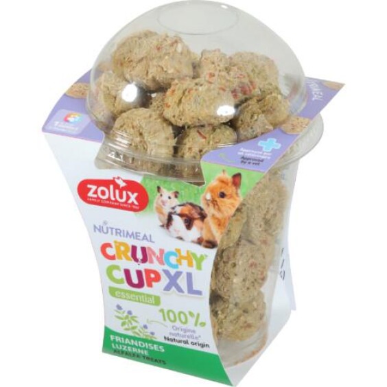Crunchy Cup XL - Friandises naturelles à la luzerne pour rongeurs et lapins