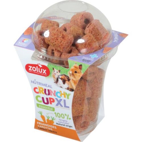 Crunchy Cup XL Friandises naturelles pour rongeurs et lapins aux carottes
