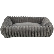 Lit pour chien gris en peluche douce et velours
