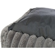 Lit pour chien gris en peluche douce et velours