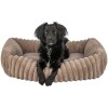 Lit pour chien en peluche douce et velours brun clair