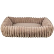 Lit pour chien en peluche douce et velours brun clair