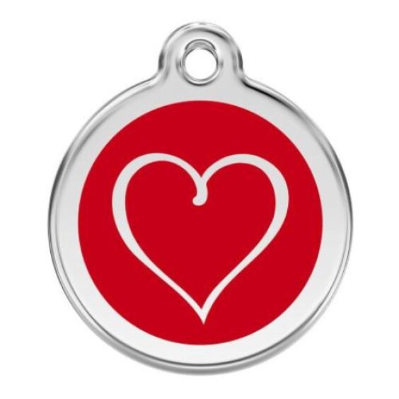 Médaille motif cœur tribal rouge