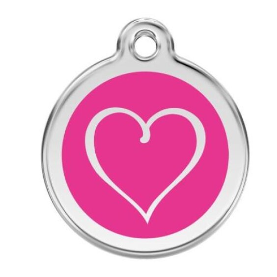 Médaille motif cœur tribal rose vif