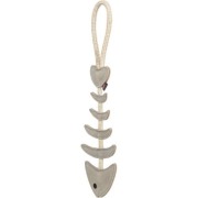 Jouet pour chien en cuir véritable arête de poisson sur corde