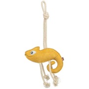 Jouet chien cuir véritable et corde caméléon