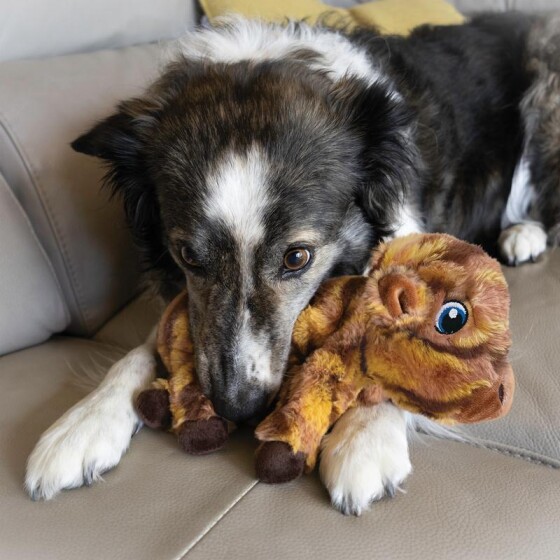 KONG Peluche Low Stuff Vache Rayée